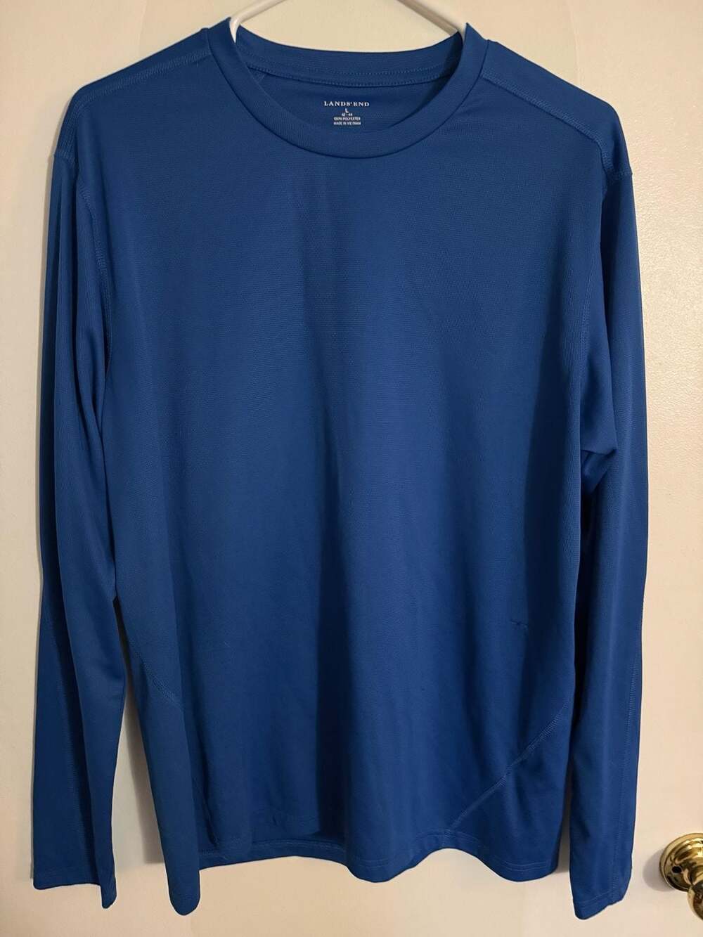 Lands' End Men's Blue Long Sleeve Performance Active T-Shirt